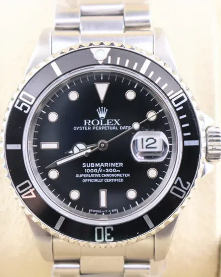 1996 (T Serial) Rolex Submariner Date 40MM Black Dial Oyster Bracelet (16610)