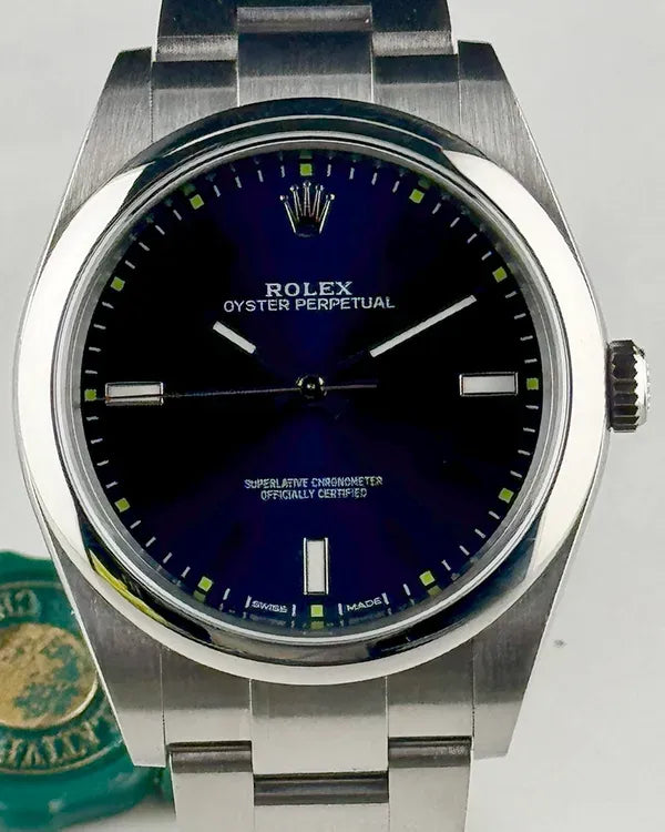2016 Rolex Oyster Perpetual 39MM Blue Dial Oyster Bracelet (114300)