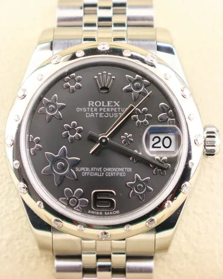 Rolex Datejust 31MM Rhodium "Floral Motif" Dial Super Jubilee Bracelet (178344)
