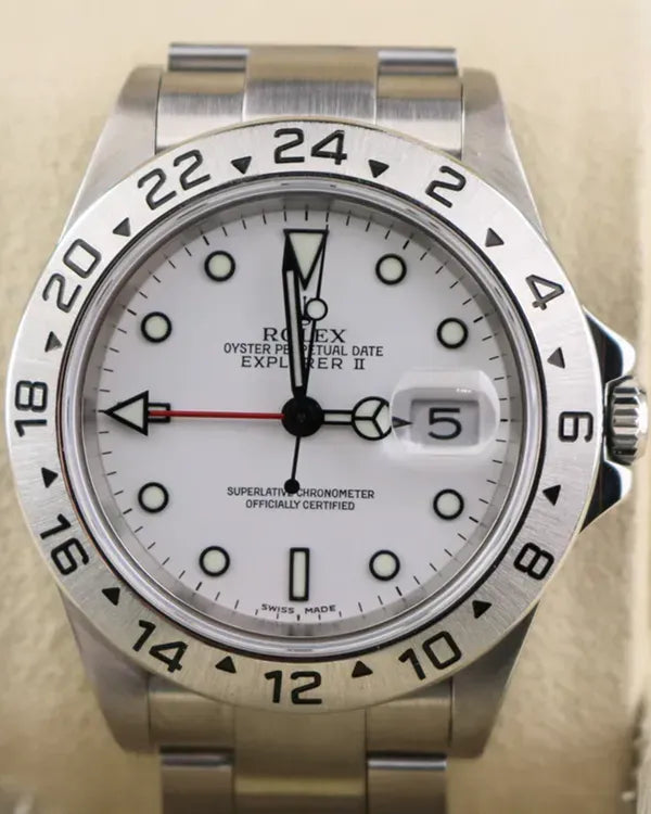 2001 (K Serial) Rolex Explorer II "Polar" 40MM White Dial Oyster Bracelet (16570)