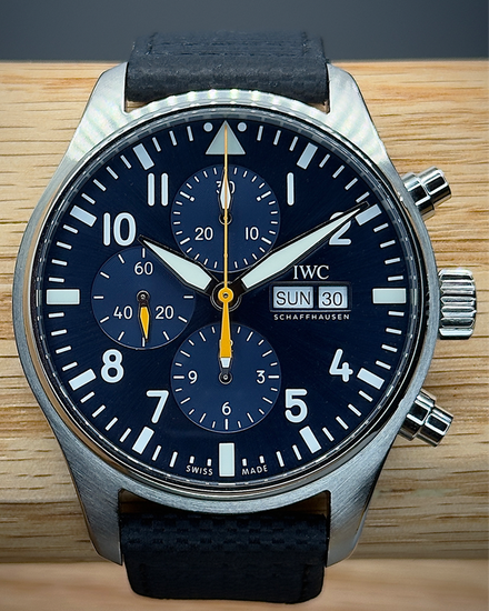 2022 IWC Schaffhausen Pilot Chronograph "Captain Blue" S.E. 43MM Blue Dial Textile Strap (IW377729)