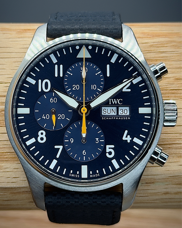 2022 IWC Schaffhausen Pilot Chronograph "Captain Blue" S.E. 43MM Blue Dial Textile Strap (IW377729)