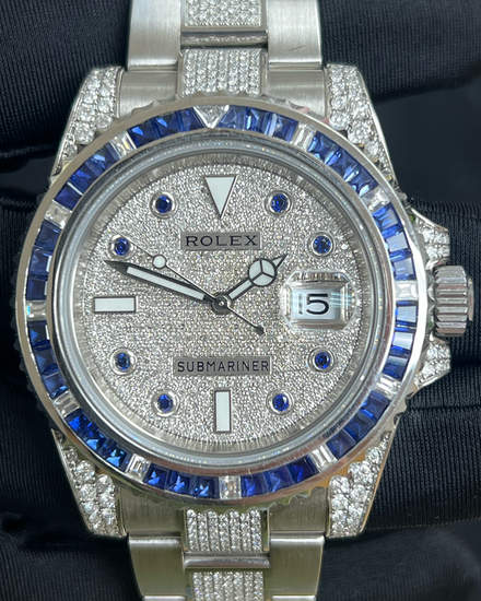 2013 Rolex Submariner Date 40MM Aftermarket Diamond Dial Aftermarket Steel Bracelet (116610LN)