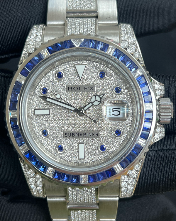 2013 Rolex Submariner Date 40MM Aftermarket Diamond Dial Aftermarket Steel Bracelet (116610LN)