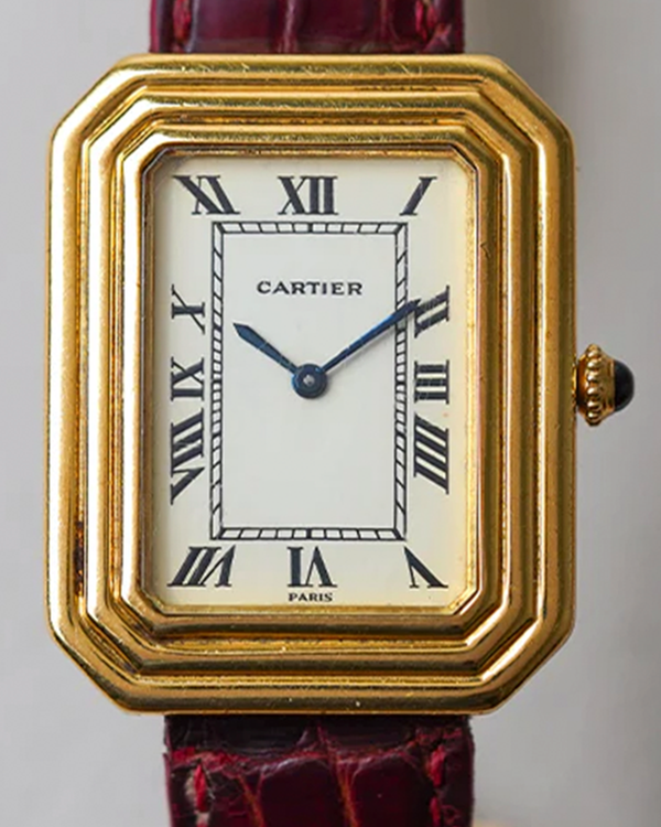 Cartier Faberge Cristallor Paris 28MM White Dial Leather Strap (78096)