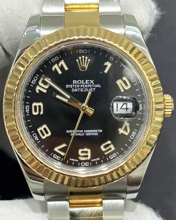 2015 Rolex Datejust II 41MM Black Dial Two-Tone Oyster Bracelet (116333)