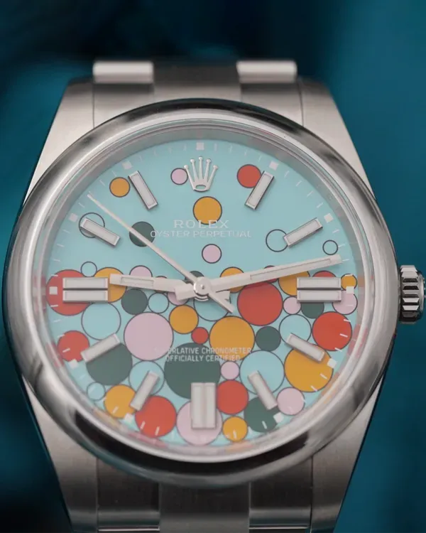 2024 Rolex Oyster Perpetual 41MM Turquoise Blue "Celebration" Dial Oyster Bracelet (124300)