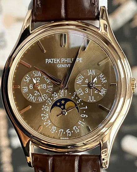 Patek Philippe Perpetual Calendar 37.2MM Brown Dial Leather Strap (5140R-001)
