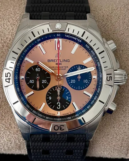 2025 Breitling Chronomat B01 Chronograph 42MM Copper Dial Rubber Strap (AB0134101K1S1)