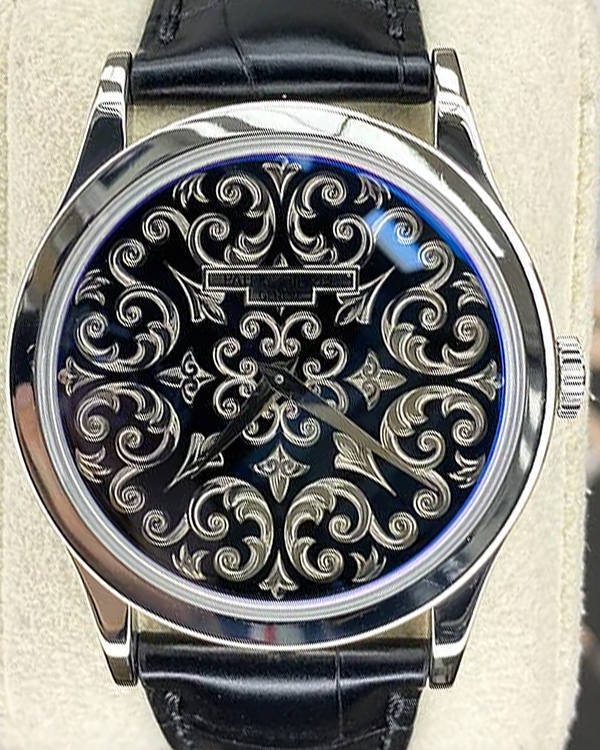 Patek Philippe Calatrava Rare Handcrafts 38MM White Gold Dial Leather Strap (5088/100P-001)