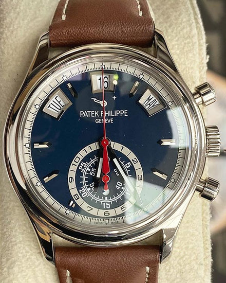 Patek Philippe Annual Calendar 40.5MM Blue Dial Leather Strap (5960/01G)