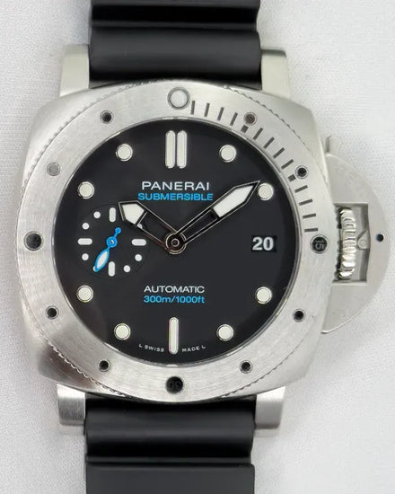 2021 Panerai Submersible 42MM Black Dial Rubber Strap (PAM00973)