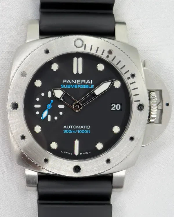 2021 Panerai Submersible 42MM Black Dial Rubber Strap (PAM00973)