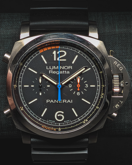 2016 Panerai Luminor 1950 Regatta 3 Days Chrono Flyback 47MM Black Dial Rubber Strap (PAM00526)