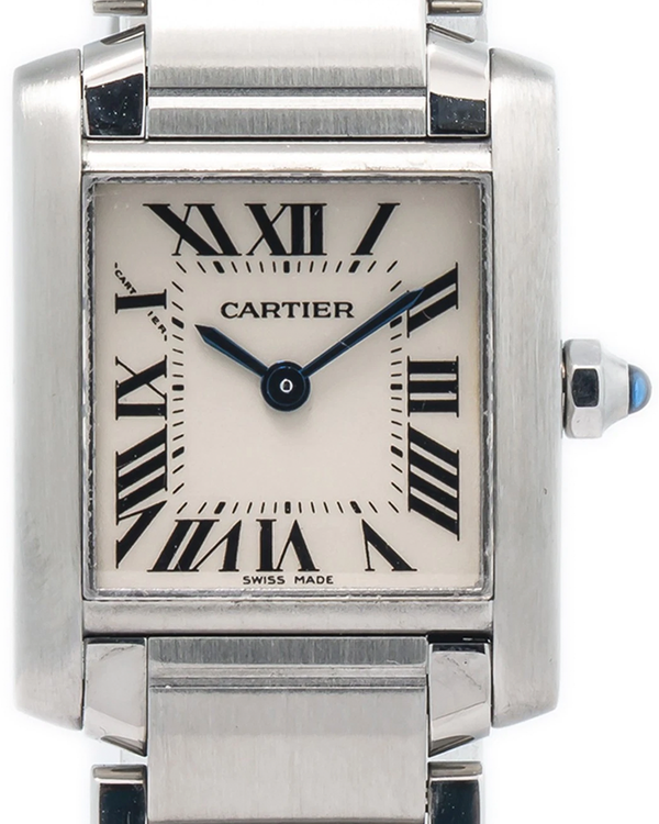 Cartier Tank Française 20MM Quartz White Dial Steel Bracelet (W51008Q3)