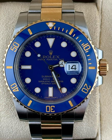 2012 Rolex Submariner "Bluesy" 40MM Blue Dial Two-Tone Oyster Bracelet (116613LB)