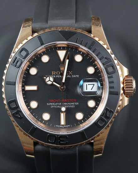 2018 Rolex Yacht-Master 40MM Black Dial Oysterflex Strap (116655)