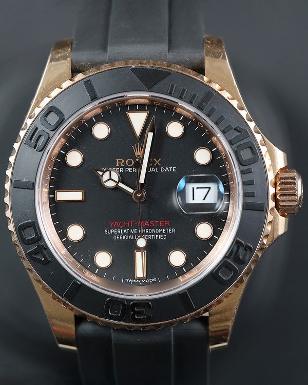2018 Rolex Yacht-Master 40MM Black Dial Oysterflex Strap (116655)