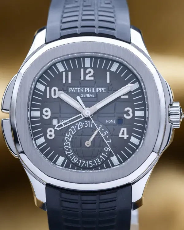 2012 Patek Philippe Aquanaut Travel Time 40.8MM Grey Dial Rubber Strap (5164A-001)