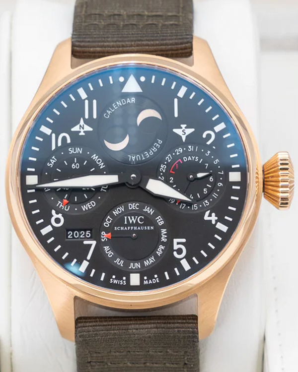 IWC Schaffhausen Pilot Big Perpetual Calendar L.E. 46.2MM Black Dial Textile Strap (IW502609)