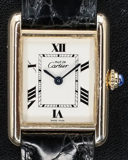 Cartier Tank Must 22MM Quartz White Dial Leather Strap (2415)