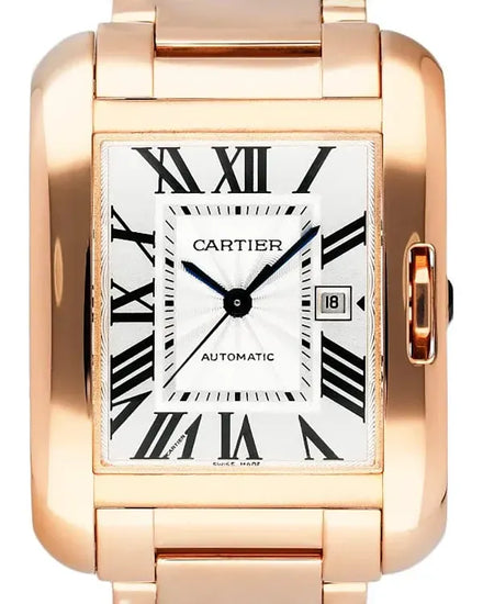 Cartier Tank Anglaise 30MM Silver Dial Rose Gold Bracelet (W5310003)