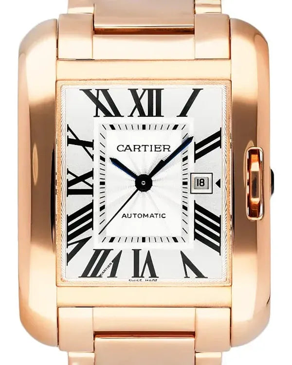 Cartier Tank Anglaise 30MM Silver Dial Rose Gold Bracelet (W5310003)