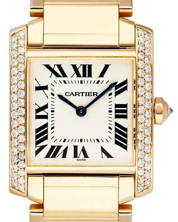 Cartier Tank Française 25MM Quartz White Dial Yellow Gold Bracelet (WE100851)