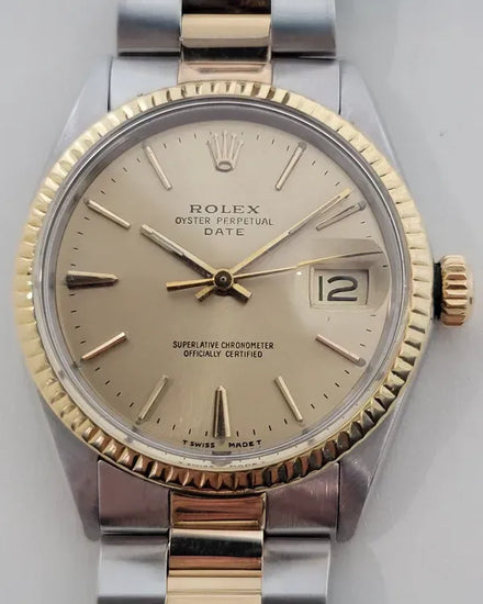 1969 Rolex Oyster Perpetual Date Date 34MM Champagne Dial Two-Tone Oyster Bracelet (1500)