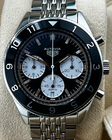 Tag Heuer Autavia 42MM Black Dial Steel Bracelet (CBE2110.BA0687)