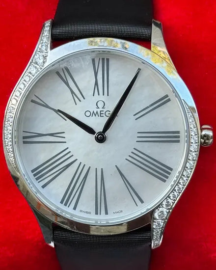 2025 Omega De Ville Trésor 36MM Quartz Mother of Pearl Dial Textile Strap (428.17.36.60.05.001)