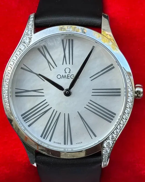 2025 Omega De Ville Trésor 36MM Quartz Mother of Pearl Dial Textile Strap (428.17.36.60.05.001)