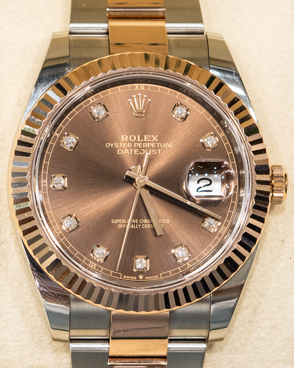 2022 Rolex Datejust 41MM Chocolate Dial Two-Tone Oyster Bracelet (126331)