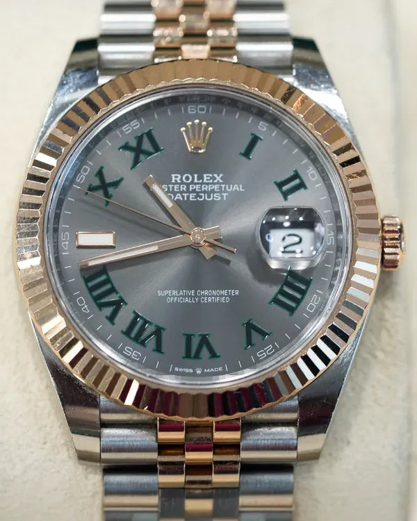 2018 Rolex Datejust "Wimbledon" 41MM Slate Dial Two-Tone Jubilee Bracelet (126331)