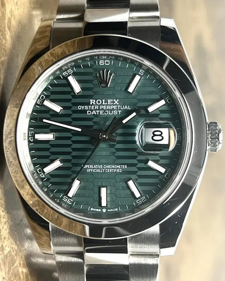 2023 Rolex Datejust 41MM Green "Fluted Motif" Dial Oyster Bracelet (126300)