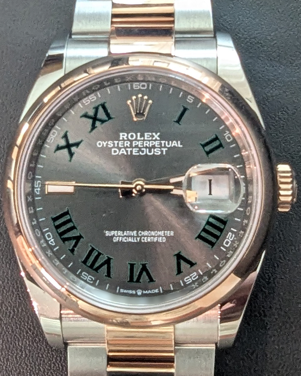 2025 Rolex Datejust "Wimbledon" 36MM Slate Dial Two-Tone Oyster Bracelet (126201)