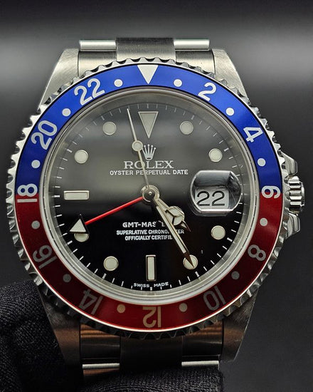 2001 Rolex GMT-Master II "Pepsi" 40MM Black Dial Oyster Bracelet (16710)