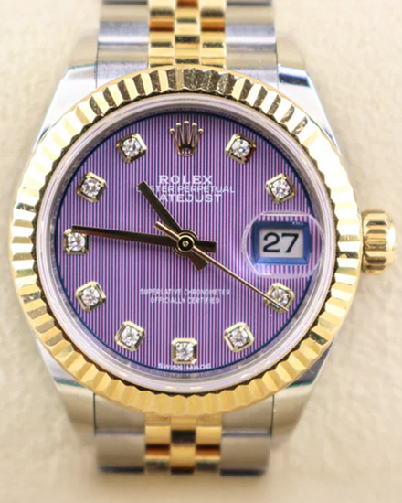 2020 Rolex Lady-Datejust 28MM Lavender "Tapestry" Dial Two-Tone Super Jubilee Bracelet (279173)