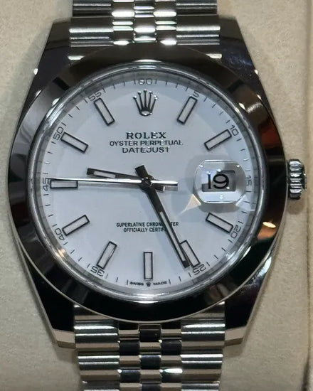 2025 Rolex Datejust 41MM White Dial Jubilee Bracelet (126300)