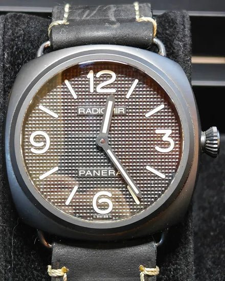 2016 Panerai Radiomir 45MM Black Dial Aftermarket Leather Strap (PAM00643)