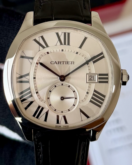 2017 Cartier Drive De Cartier 40MM Silver Dial Leather Strap (WSNM0004)