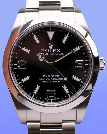 No Reserve - 2012 Rolex Explorer 39MM Black Dial Oyster Bracelet (214270)