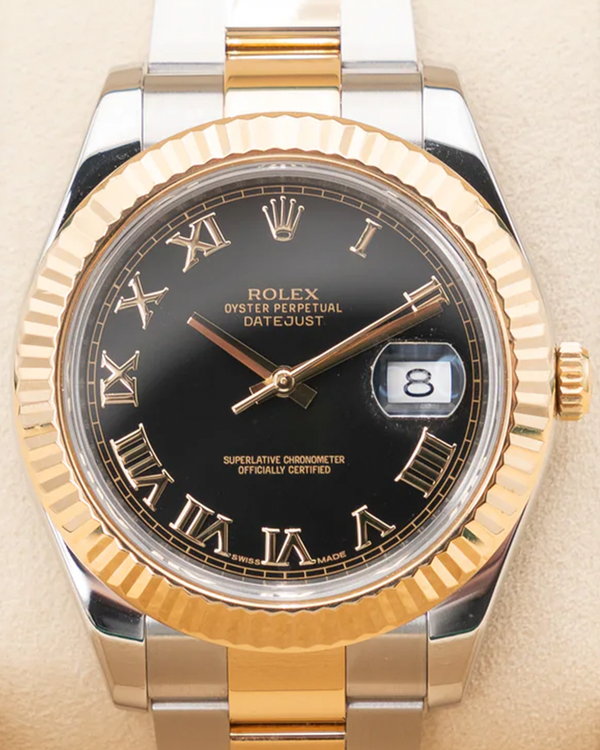 Rolex Datejust II 41MM Black Dial Two-Tone Oyster Bracelet (116333)