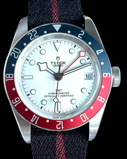 2023 Tudor Black Bay GMT "Pepsi" 41MM White Dial Textile Strap (79830RB)