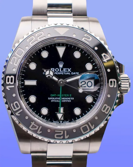 2025 Rolex GMT-Master II "Bruce Wayne" 40MM Black Dial Oyster Bracelet (126710GRNR)