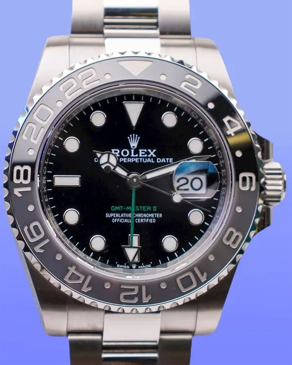 2025 Rolex GMT-Master II "Bruce Wayne" 40MM Black Dial Oyster Bracelet (126710GRNR)