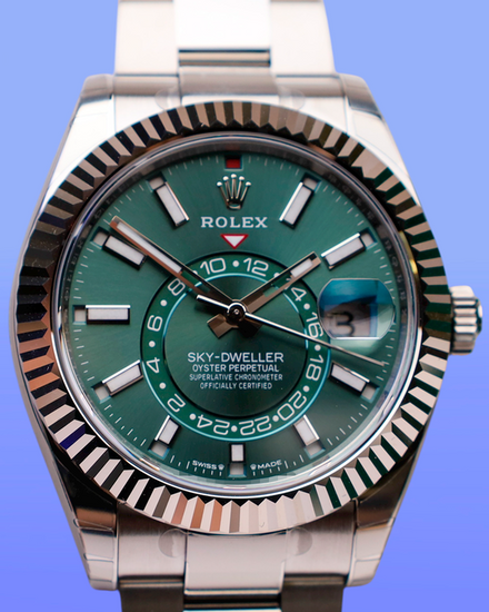 2025 Rolex Sky-Dweller 42MM Green Dial Oyster Bracelet (336934)