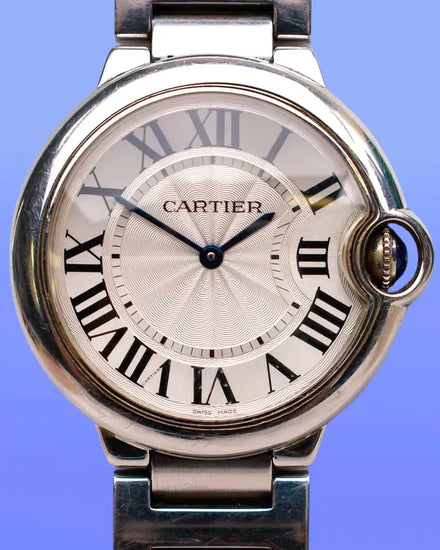 No Reserve - Cartier Ballon Bleu 36MM Quartz Silver Dial Steel Bracelet (W69011Z4)