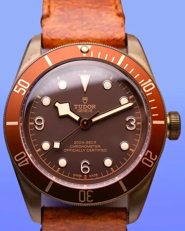 2017 Tudor Heritage Black Bay Bronze 43MM Brown Dial Leather Strap (79250BM)