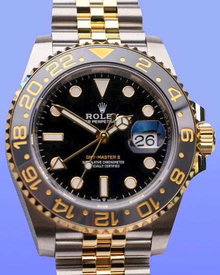 2025 Rolex GMT-Master II "Bumblebee" 40MM Black Dial Two-Tone Jubilee Bracelet (126713GRNR)